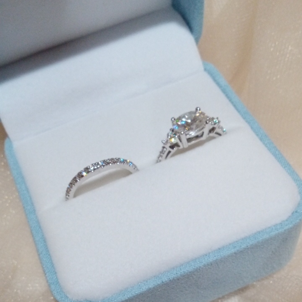 Forever One By Charles & Colvard Ring Set
